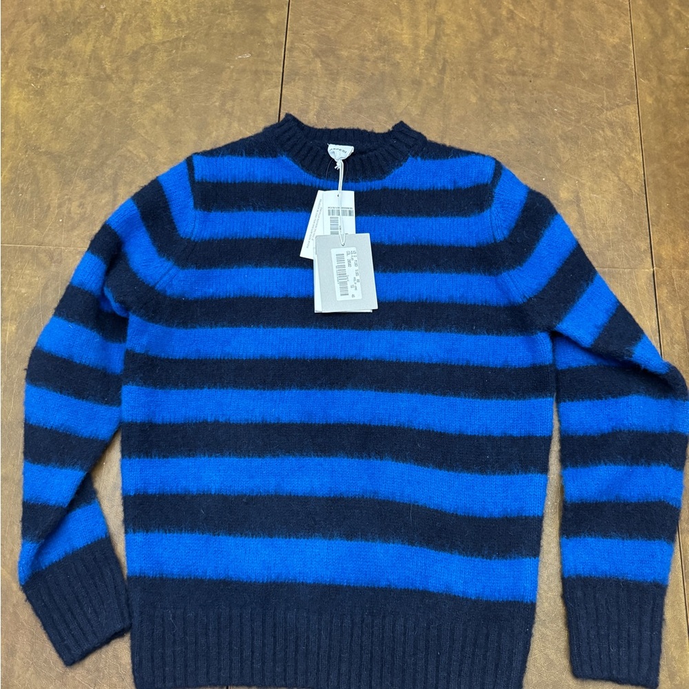 Aspesi Men's Sweater in Blue and Black Stripes